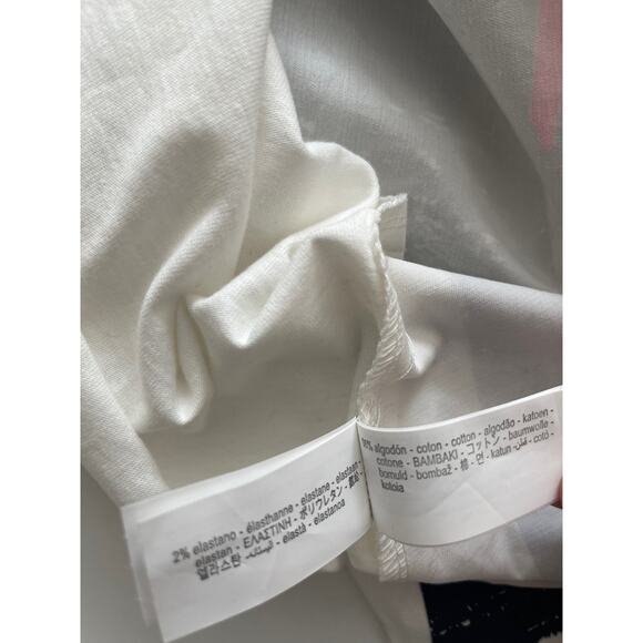 Zara Luis Vidal Rabit Graphic T- Shirt S White Art Deco Artsy Short Sleeve - Picture 9 of 10